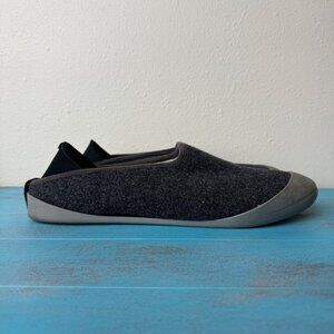 Mahabis Classic Slippers Felt Wool Upper W/ Rubber Sole Gray Black Sz 43 (9.5-10